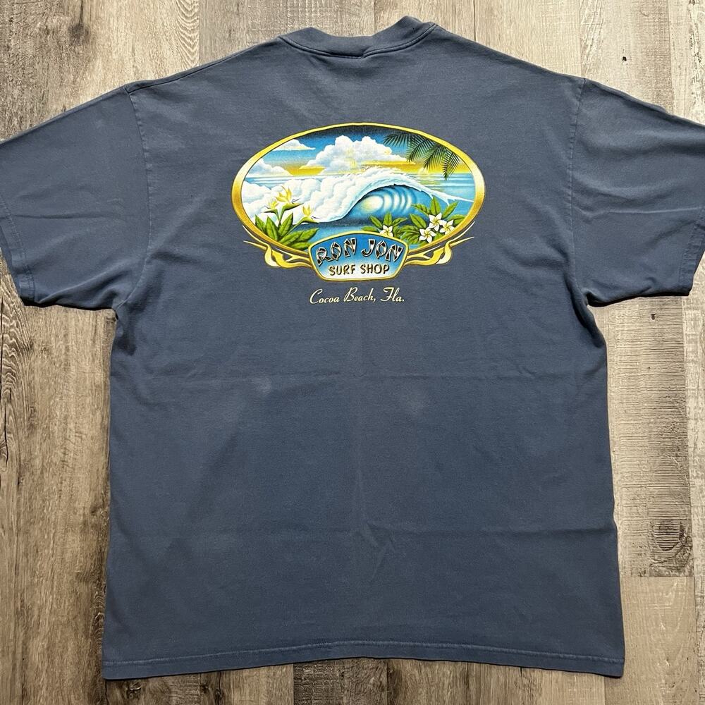 VTG Ron Jon Surf Shop Cocoa Beach Wave Graphic T Shirt 90s Surfer Beach Sz XL